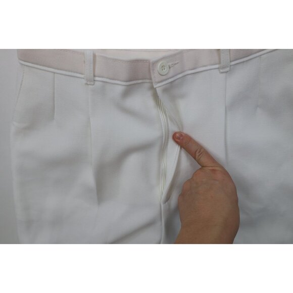 Vintage 70s 80s Levis Womens 28 Relaxed Fit Pleated Knit Chino Pants White USA - Picture 6 of 11